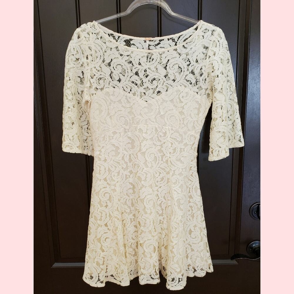 Free People cute lace cocktail mini dress size 2 - Picture 1 of 8